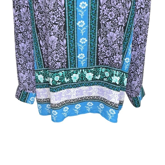 Ann Taylor Loft Women’s Tunic Blouse Floral Print Long Sleeve Career Top Size L - Picture 5 of 9